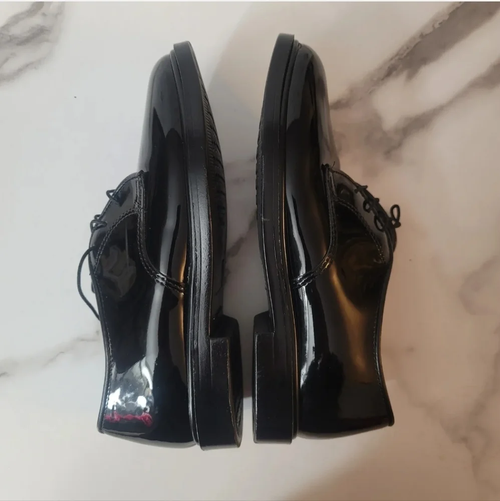 Capps Mens Formal Wear Black Patent Leather Shoe USA 7 oil resistant